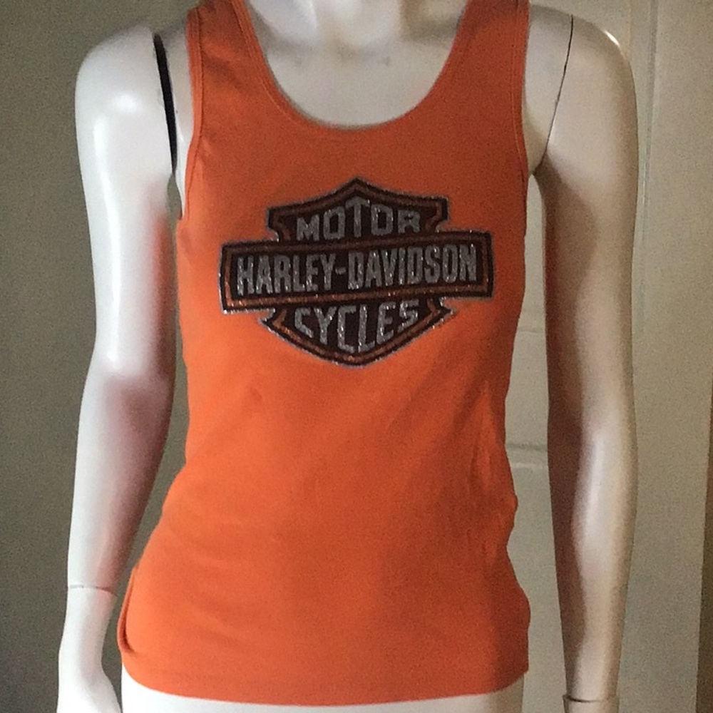 Harley Davidson woman’s orange tank